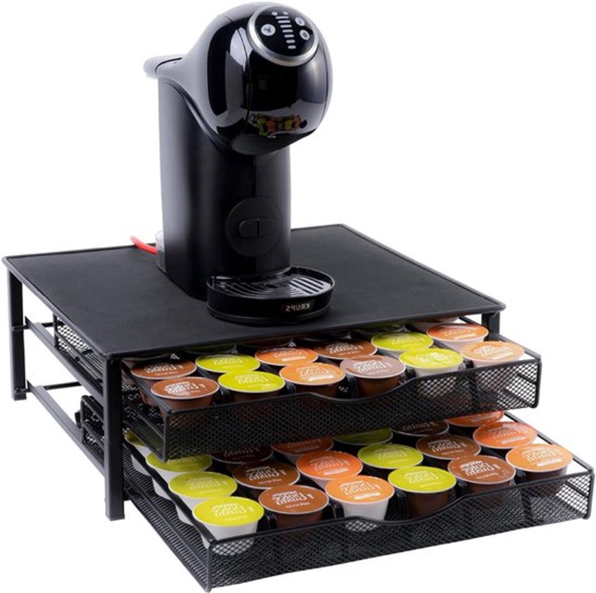 Geschikt voor Dolce Gusto Capsulehouders - Koffiecups Houder met 2 Lades - 72 Dolce Gusto Cups Capsulehouder - Antislip & Trilling Dempend