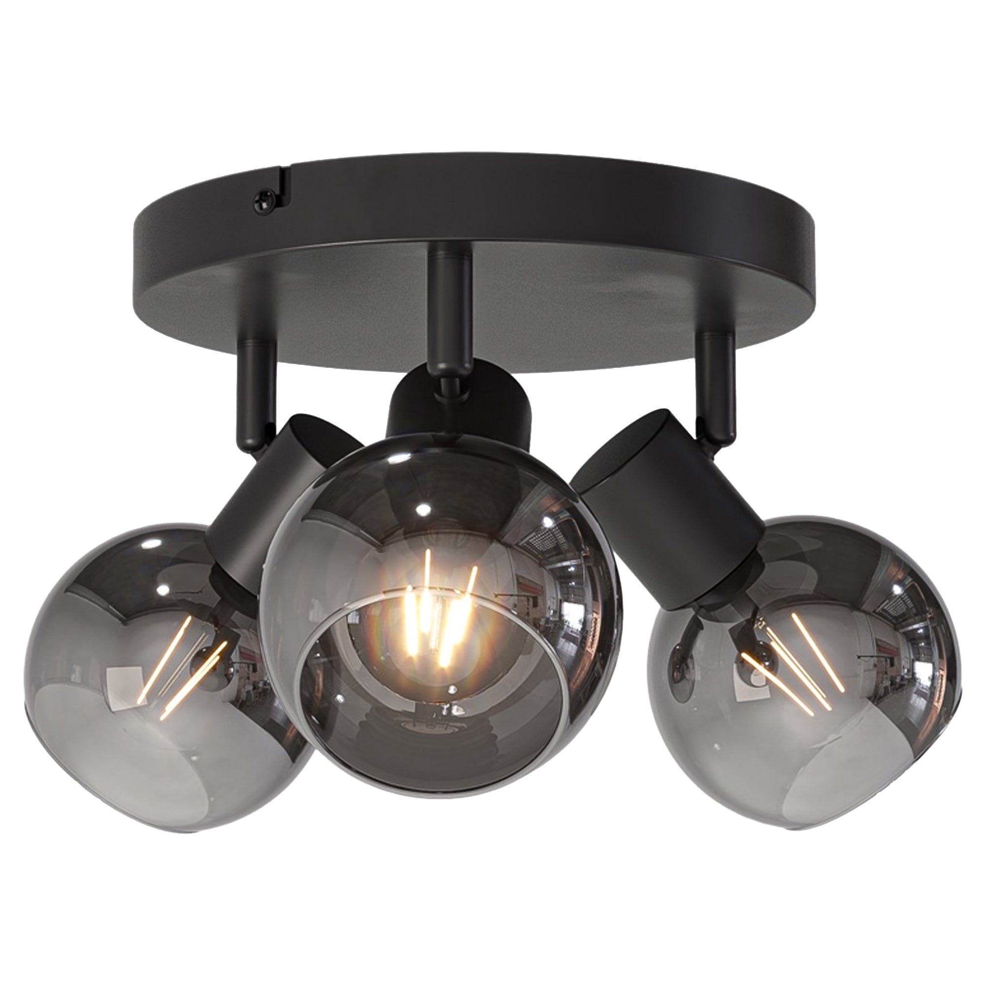 Ronde Plafondlamp met Glazen Bollen – 3-Lichts – E14 Fitting – Moderne Plafonnière