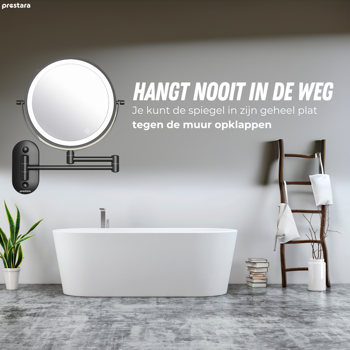 Oplaadbare LED Make-up Spiegel Met 5x Vergroting En Instelbare Verlichting Draagbare Toilettafel Spiegel Oplaadbare LED Make-up Spiegel Met 5x Vergroting En Instelbare Verlichting Draagbare Toilettafel Spiegel
